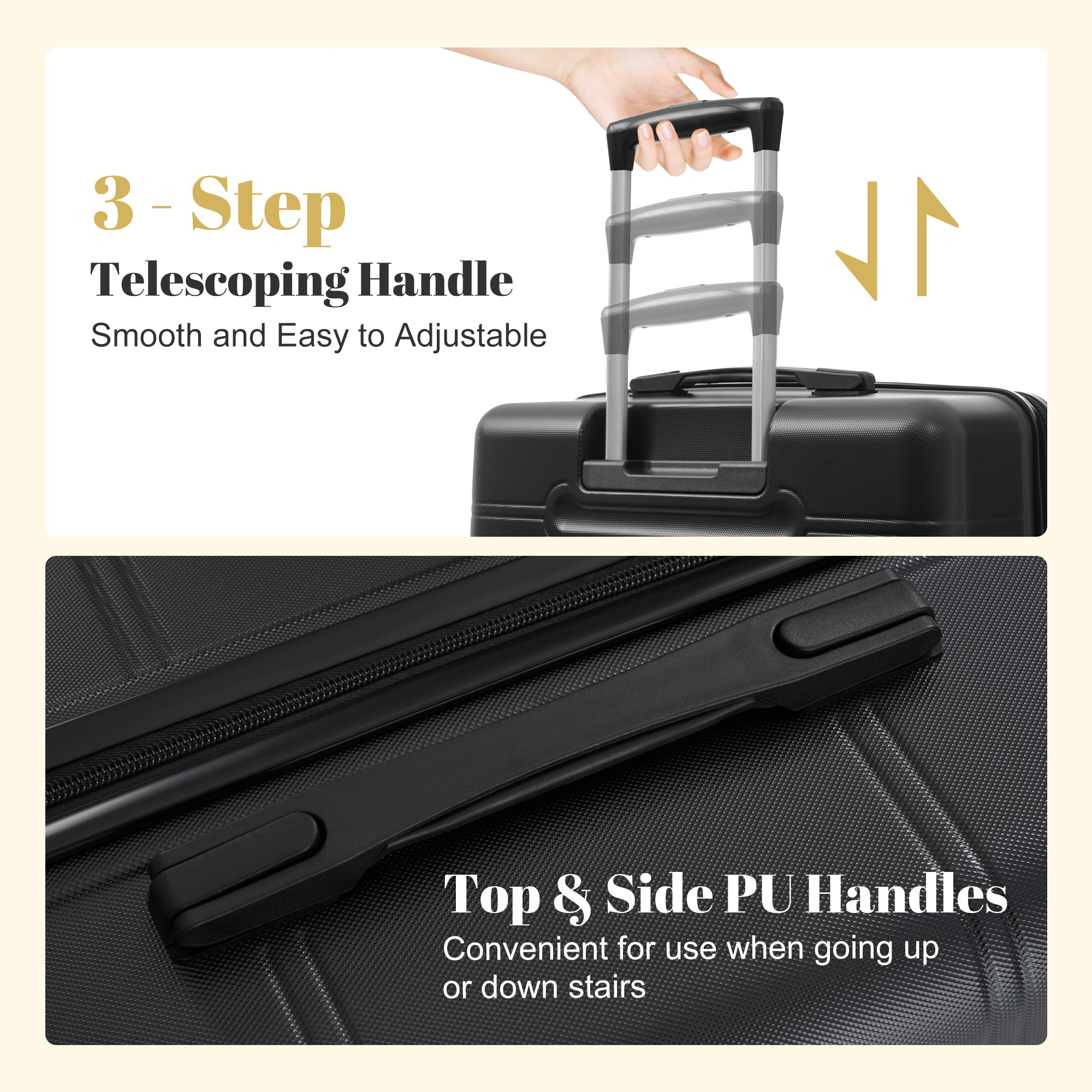 Luggage Set 6 Piece Lightweight Hardshell Suitcase Spinner Wheels_voghion.com