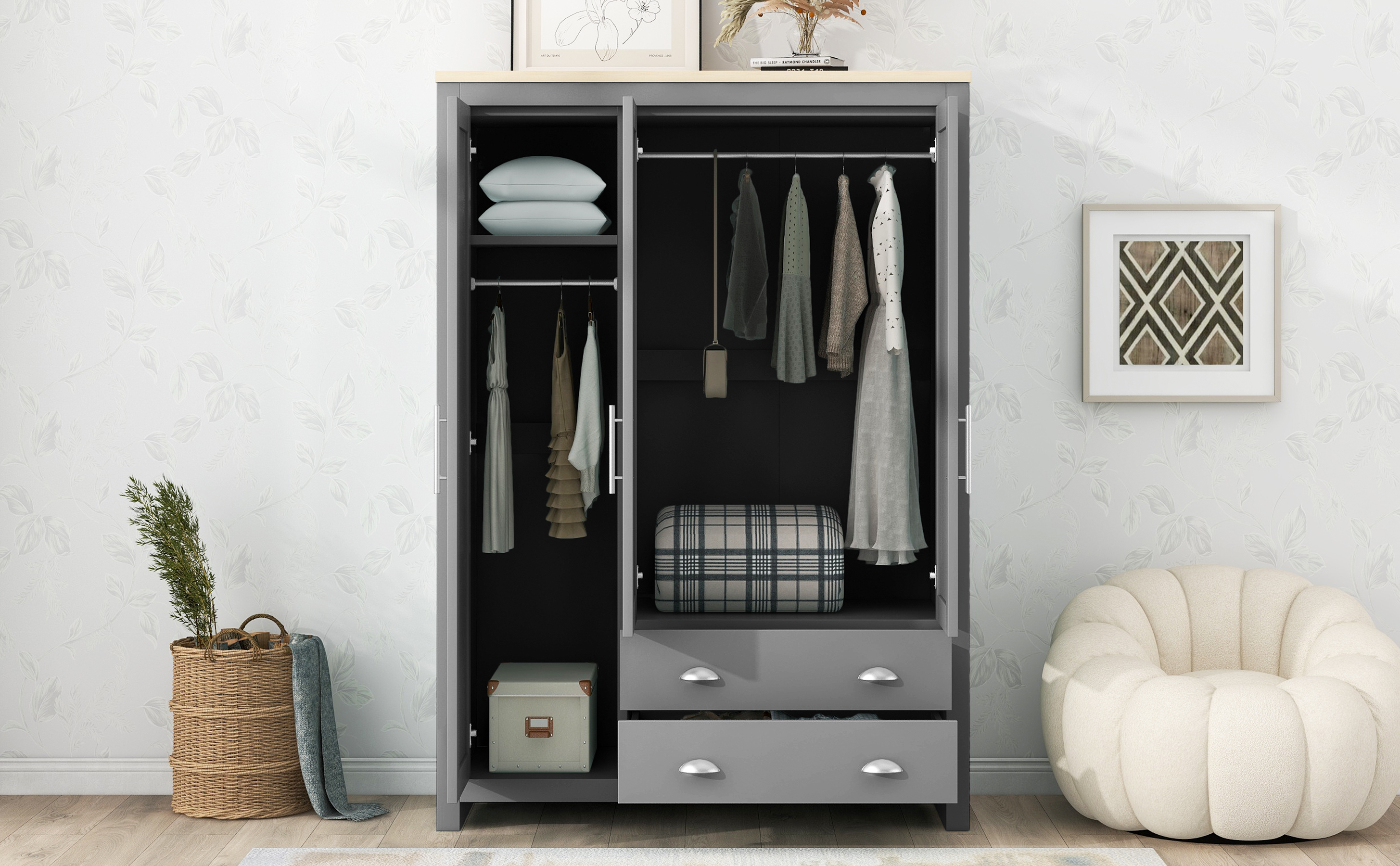 Three Door Storage Wardrobe, picture 2 of 5