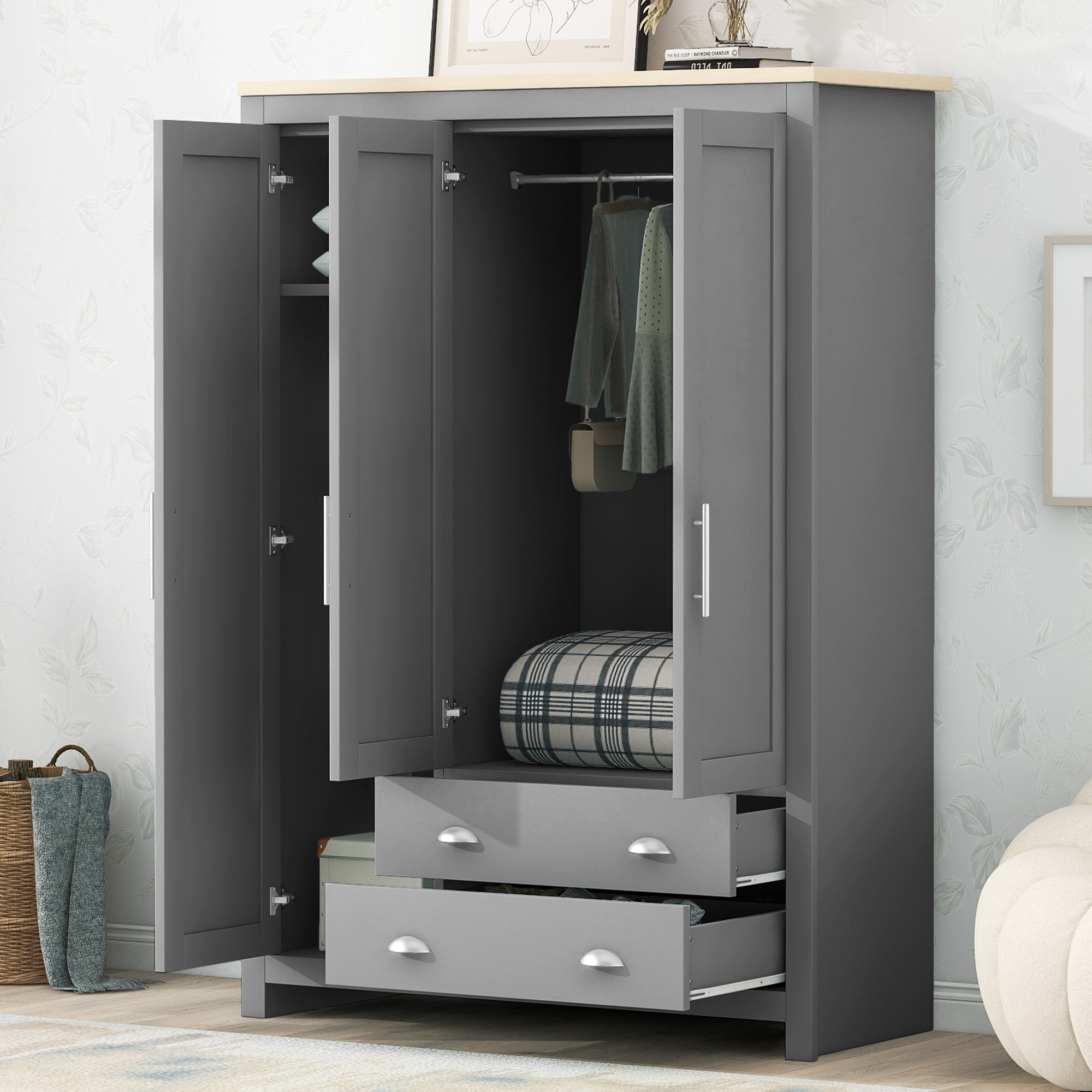 Three Door Storage Wardrobe, picture 4 of 5
