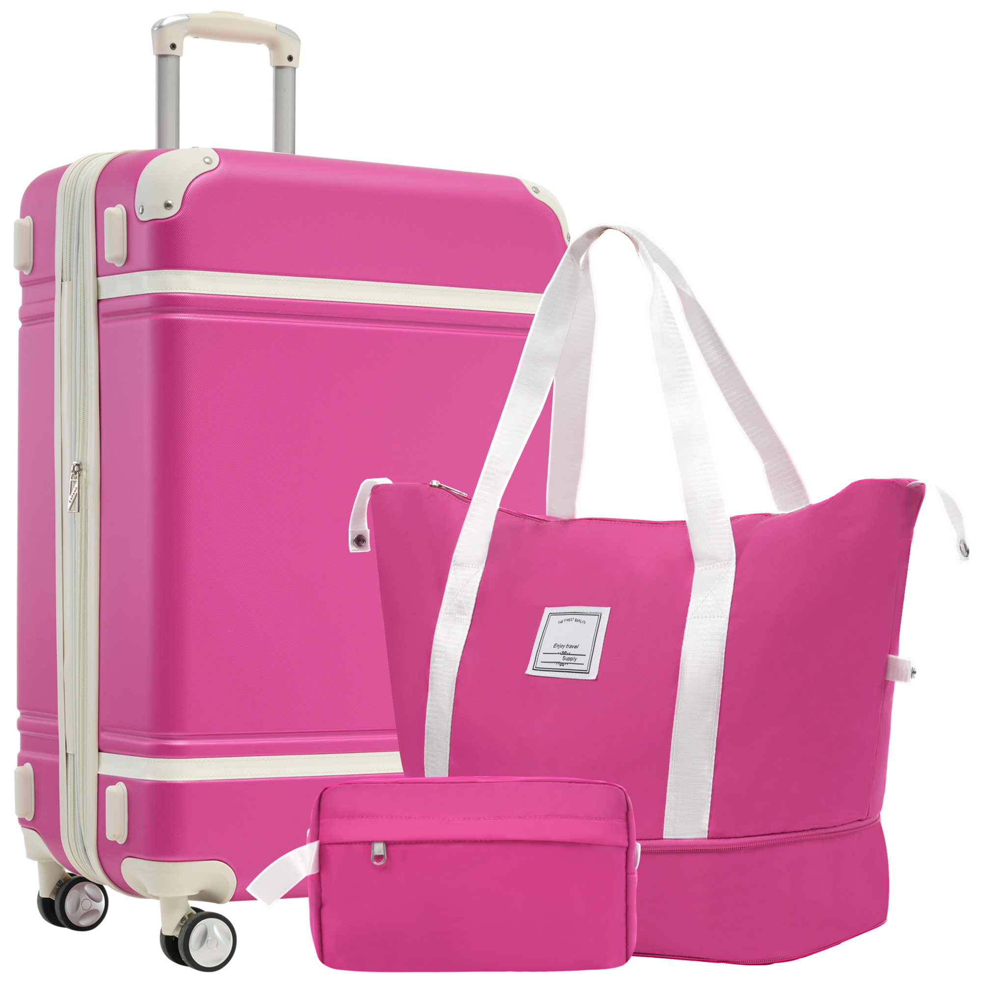 Sets With Bags Lightweight Suitcase Double Spinner Wheels Wi