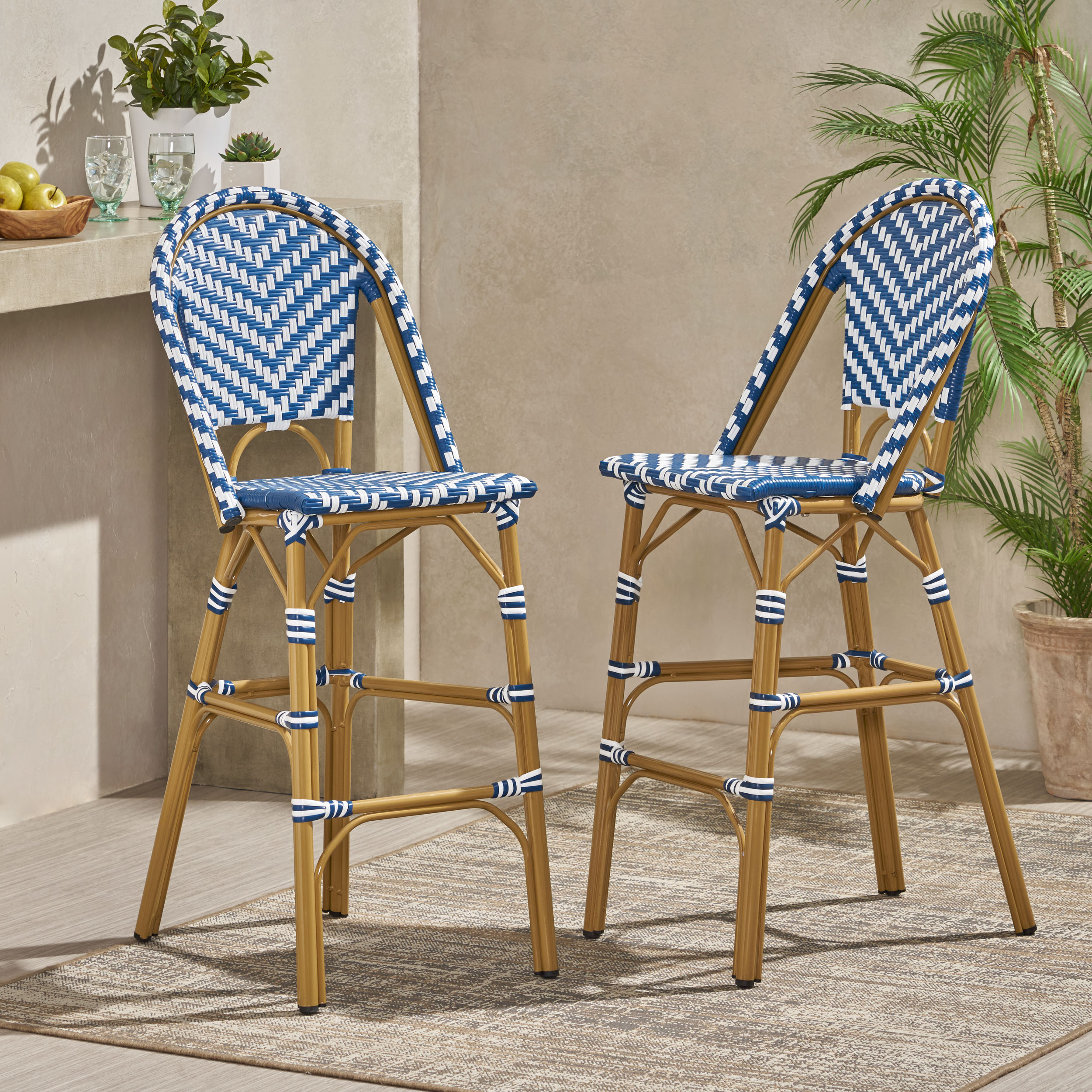 PE Rattan Outdoor Barstool Set, picture 4 of 4