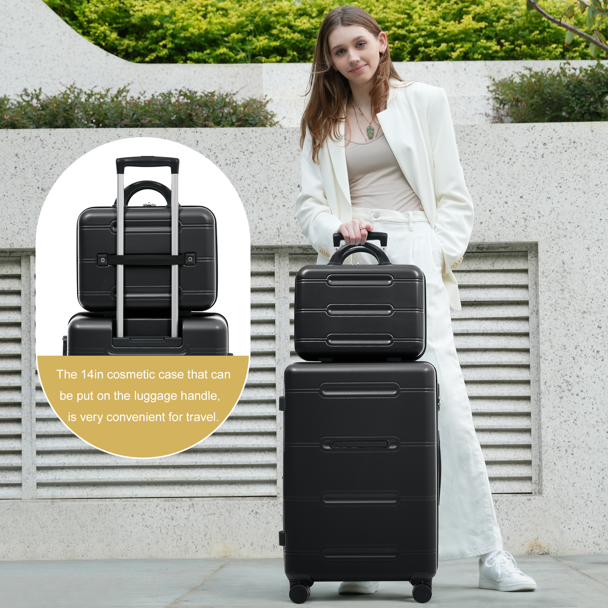 Luggage Set 6 Piece Lightweight Hardshell Suitcase Spinner Wheels_voghion.com