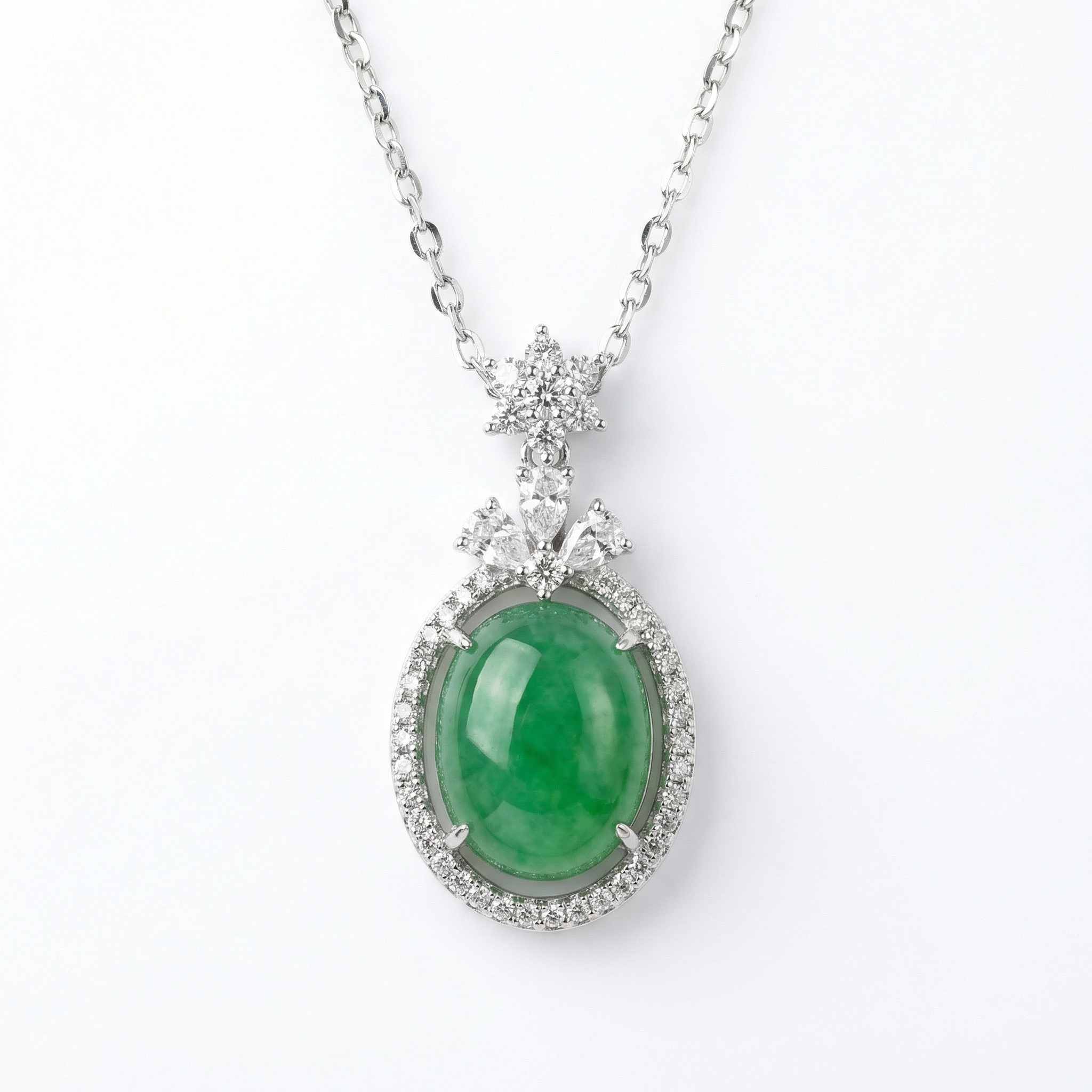 Sterling Silver Jade Pendant Necklace
