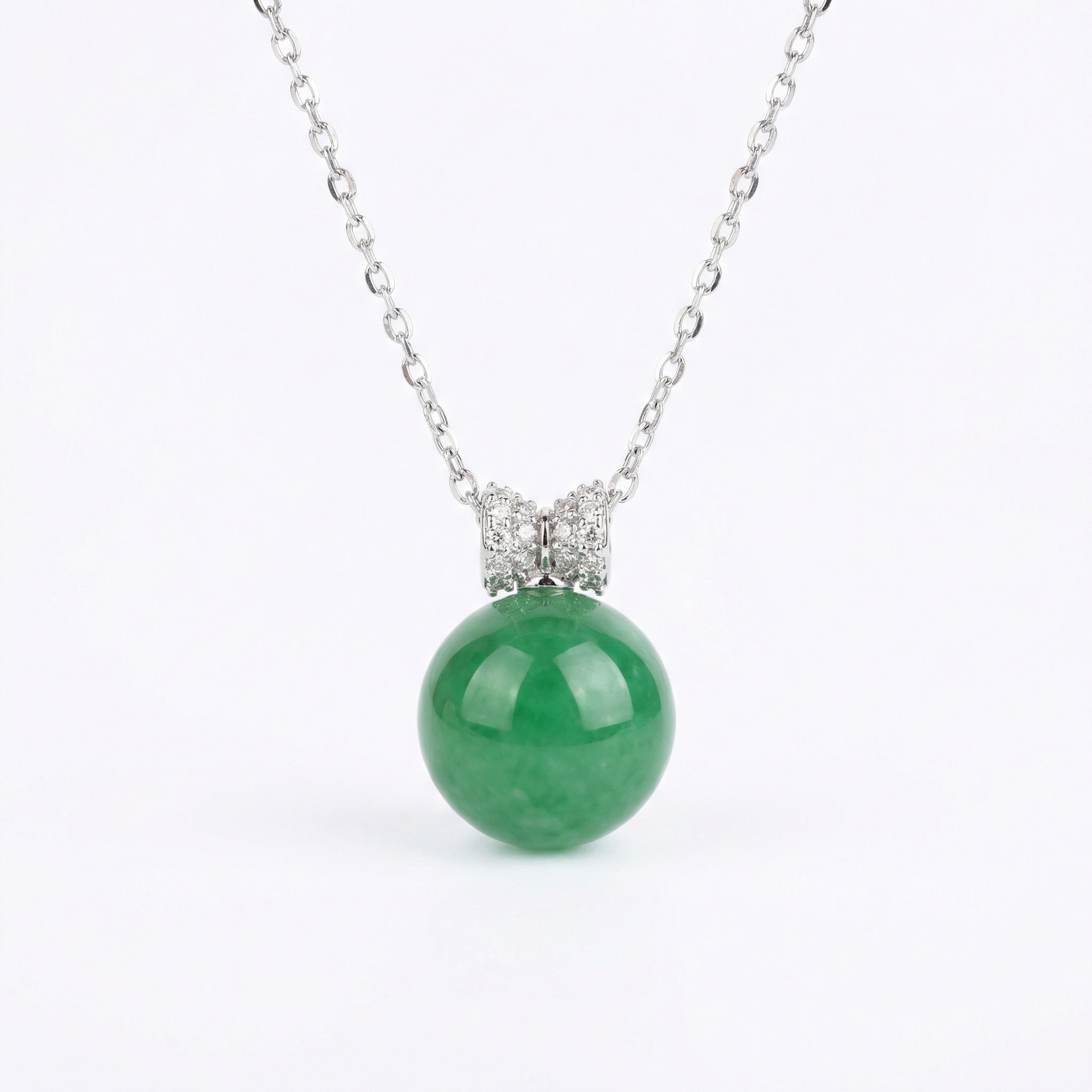 Sterling Silver Jade Pendant Necklace