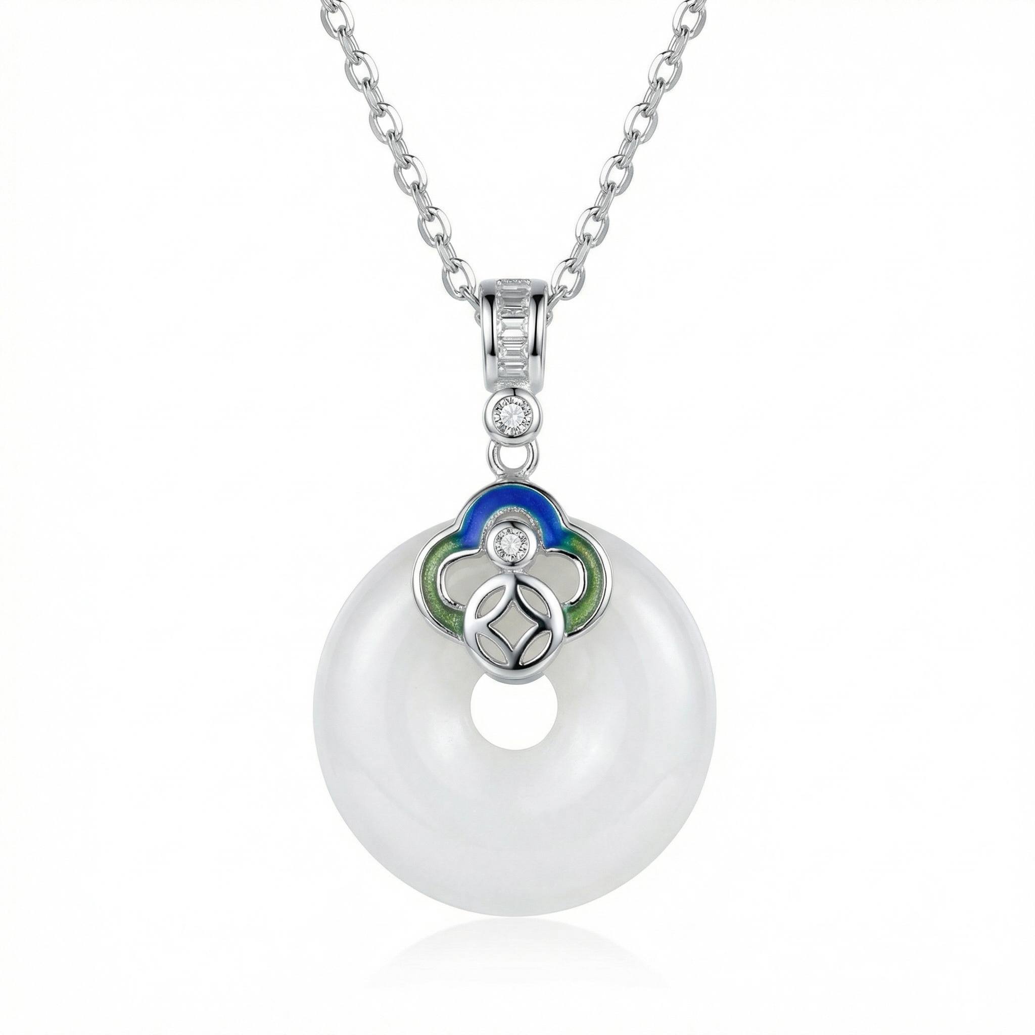 Sterling Silver Jade Pendant Necklace