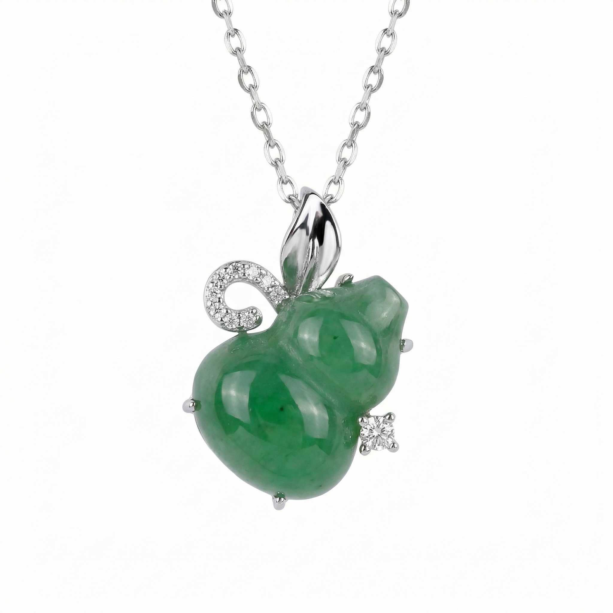 Sterling Silver Jade Pendant Necklace