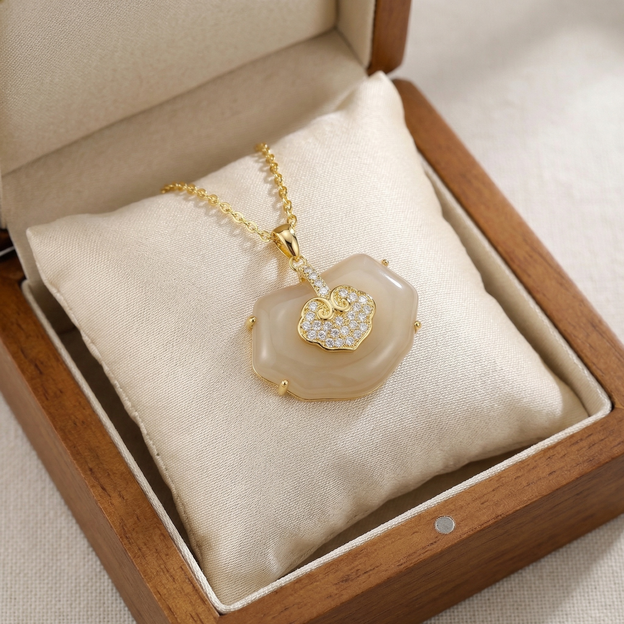 Sterling Silver Longevity Lock Pendant Necklace, picture 2 of 3
