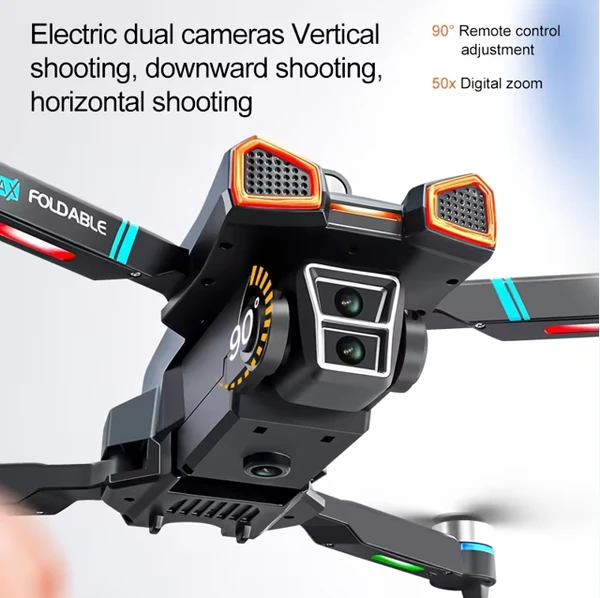 A18 MAX Drone] High-definition Electrically Adjustable Dual Cameras, Equipped With A 4.5-inch Screen, Obstacle Avoidance Function, 360-degree Roll, Foldable Design, Dual Batteries | Brushless Motor, G