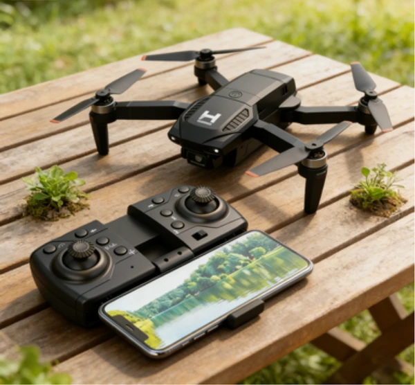 2025 New H4 - Dual Camera - Dual Battery Foldable Drone, Equipped With 4K HD Camera – WiFi FPV Real-time Imaging, Altitude Hold Function, One-key Takeoff/Landing, Easy To Operate For Beginners And Adu