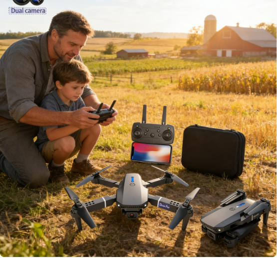 Drone Pro Foldable Dual-Camera Drone With Remote Controller & Carrying Case | HD FPV Quadcopter For Adults & Teens