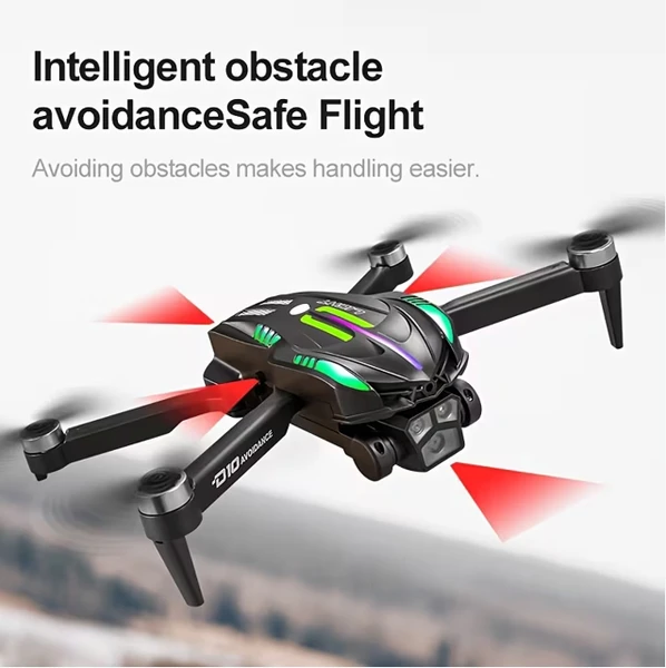 D10 Remote Control Obstacle Avoidance Drone, Gradient Flow Technology, Integrated Four-Directional Obstacle Avoidance System, Brushless Motor And Optical Flow Electronic Speed Controller
