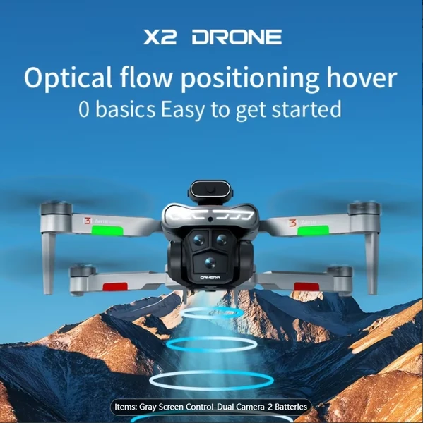 Smart Flight Aerial Photography X2 Drone | Dual Cameras, Brushless Motors, Stable Optical Flow Hovering, Dazzling Lights, Easy Operation, Easy For Beginners, Perfect As A Holiday Gift