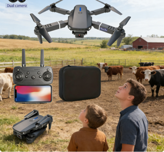 Drone Pro Foldable Dual-Camera Drone With Remote Controller & Carrying Case | HD FPV Quadcopter For Adults & Teens