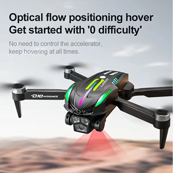 D10 Remote Control Obstacle Avoidance Drone, Gradient Flow Technology, Integrated Four-Directional Obstacle Avoidance System, Brushless Motor And Optical Flow Electronic Speed Controller