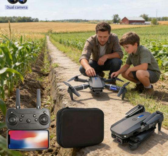 Drone Pro Foldable Dual-Camera Drone With Remote Controller & Carrying Case | HD FPV Quadcopter For Adults & Teens