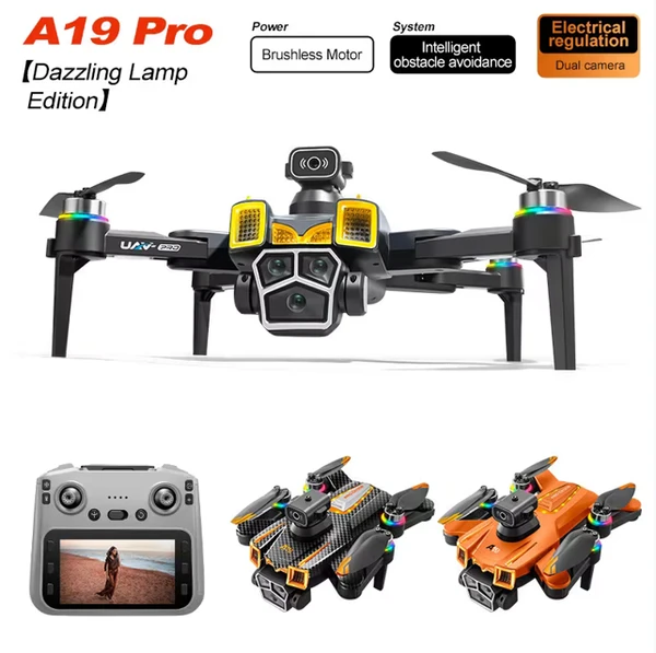 A19 Large Screen Drone: 4.3-inch + 5G Ultra HD Image Transmission, Say Goodbye To Freezing! Brushless Motor + Electronic Anti-shake, Optical Flow Positioning + Four-way Obstacle Avoidance