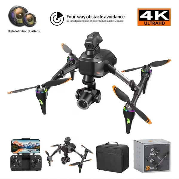 2026 Model H34 High-definition Aerial Photography Drone (brushless Version) Electrically Adjustable Dual Lenses 360° Obstacle Avoidance System, Bidirectional Electric Stabilization Control System (2 E