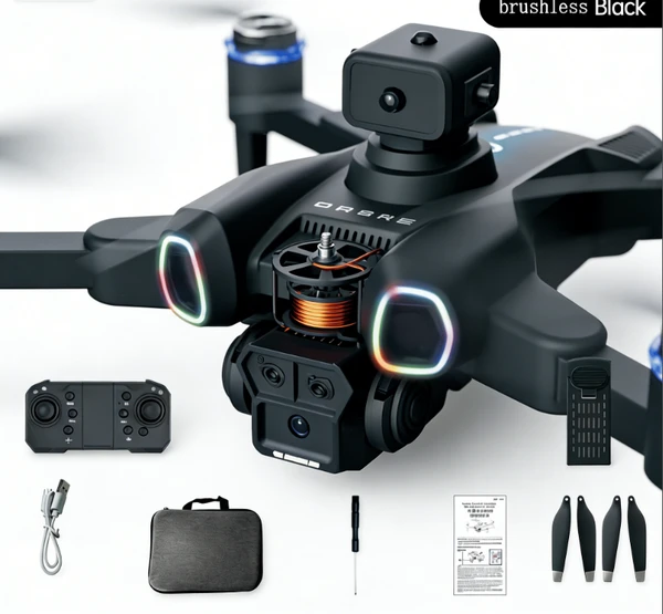 2026 New GB815 Black Brushless Drone, Single Battery, Foldable RC Quadcopter With LED Navigation Lights, Complete Package With Storage Bag (Accessories May Vary)