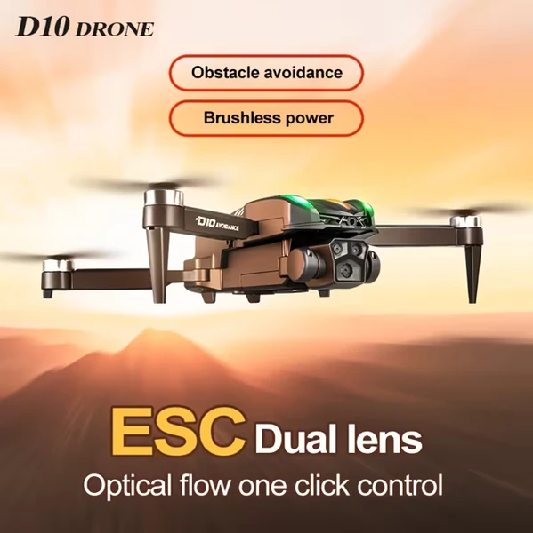 D10 Remote Control Obstacle Avoidance Drone, Gradient Flow Technology, Integrated Four-Directional Obstacle Avoidance System, Brushless Motor And Optical Flow Electronic Speed Controller