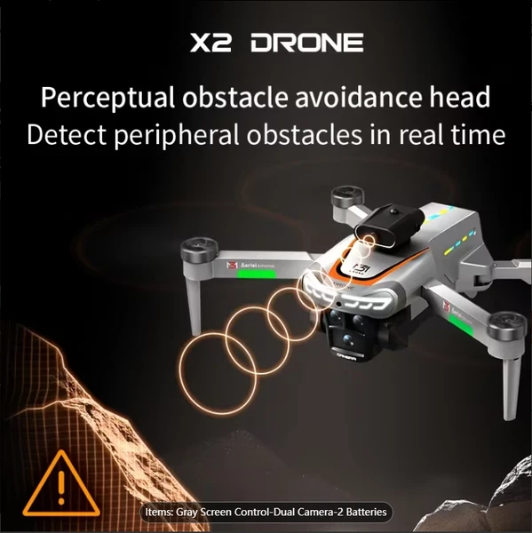 Smart Flight Aerial Photography X2 Drone | Dual Cameras, Brushless Motors, Stable Optical Flow Hovering, Dazzling Lights, Easy Operation, Easy For Beginners, Perfect As A Holiday Gift