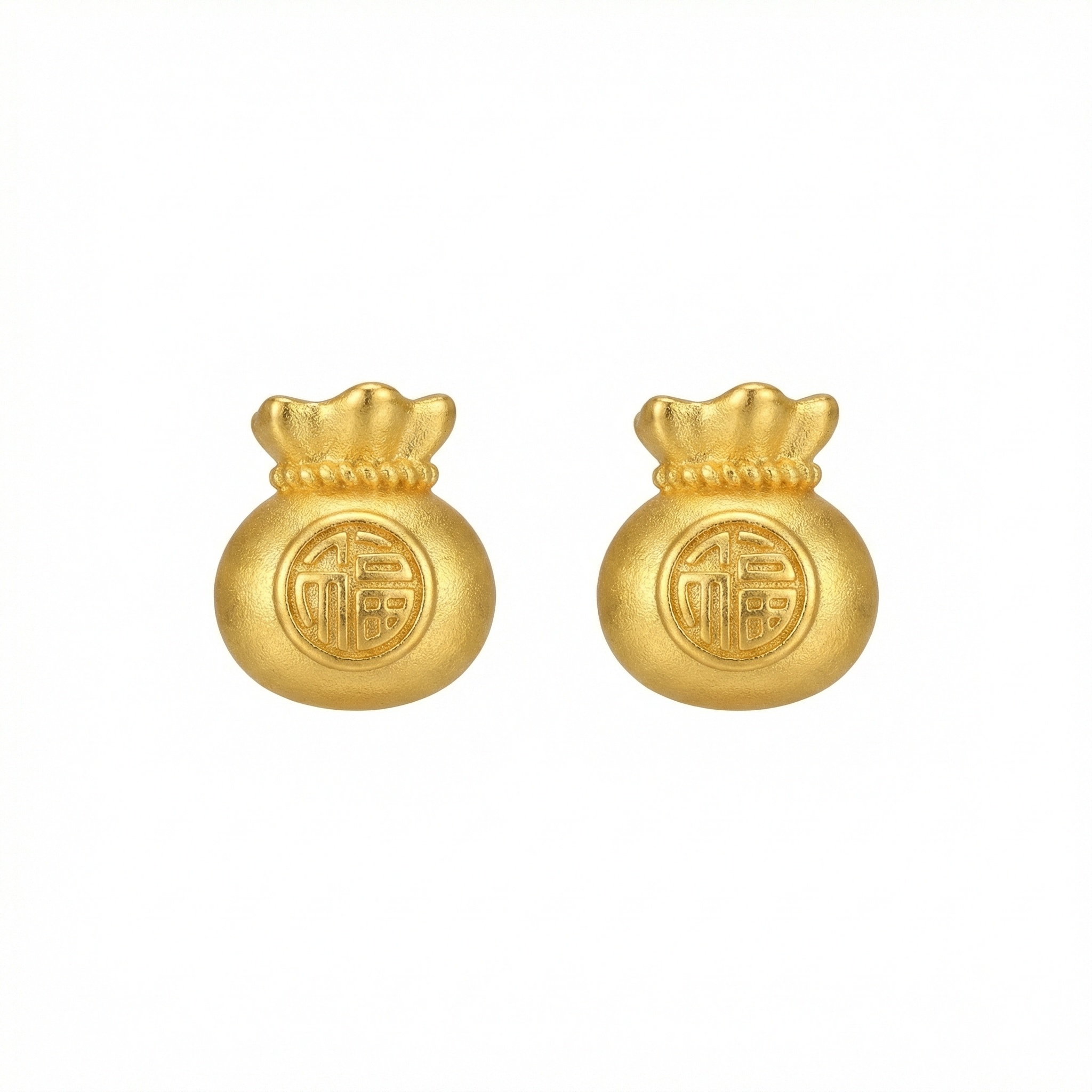 Sterling Silver Money Bag Studs