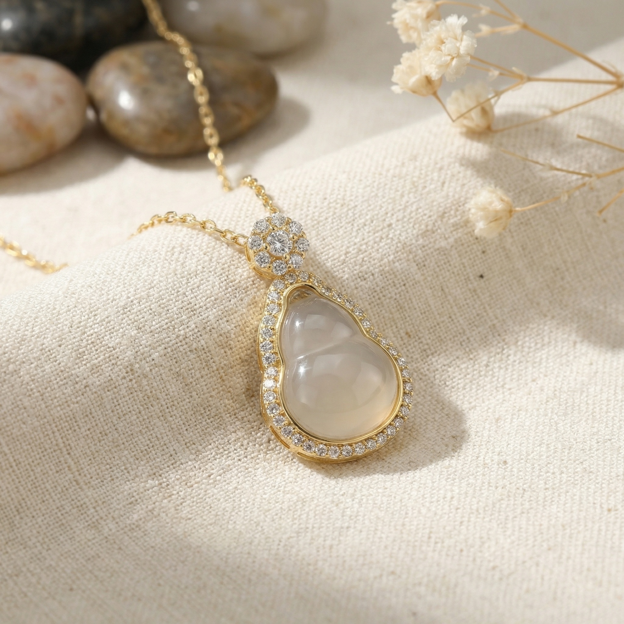 Sterling Silver Gourd Pendant Necklace, picture 2 of 3