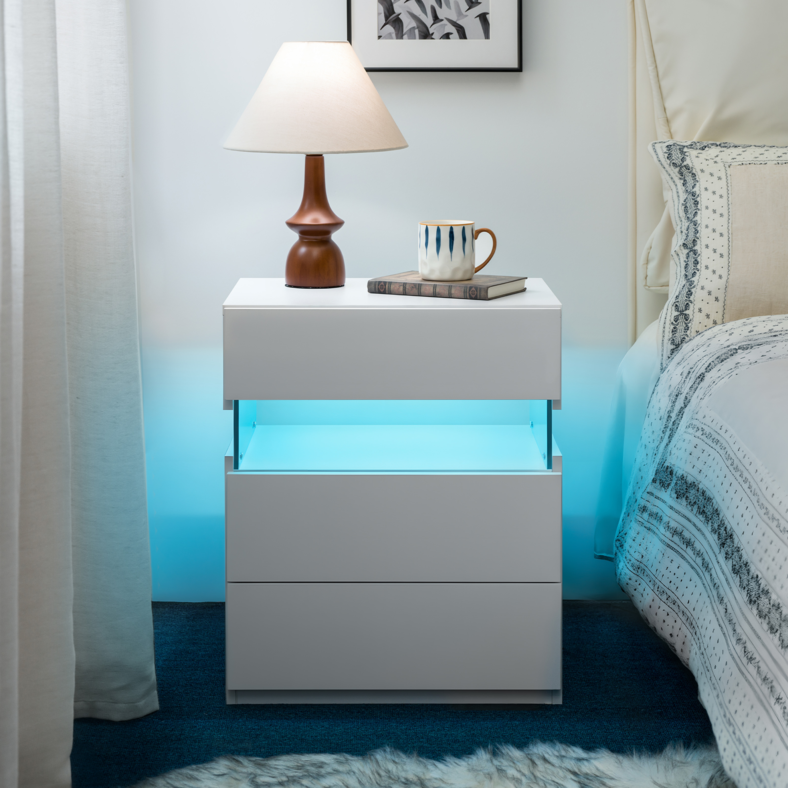 LED RGB Nightstand 3-Drawer