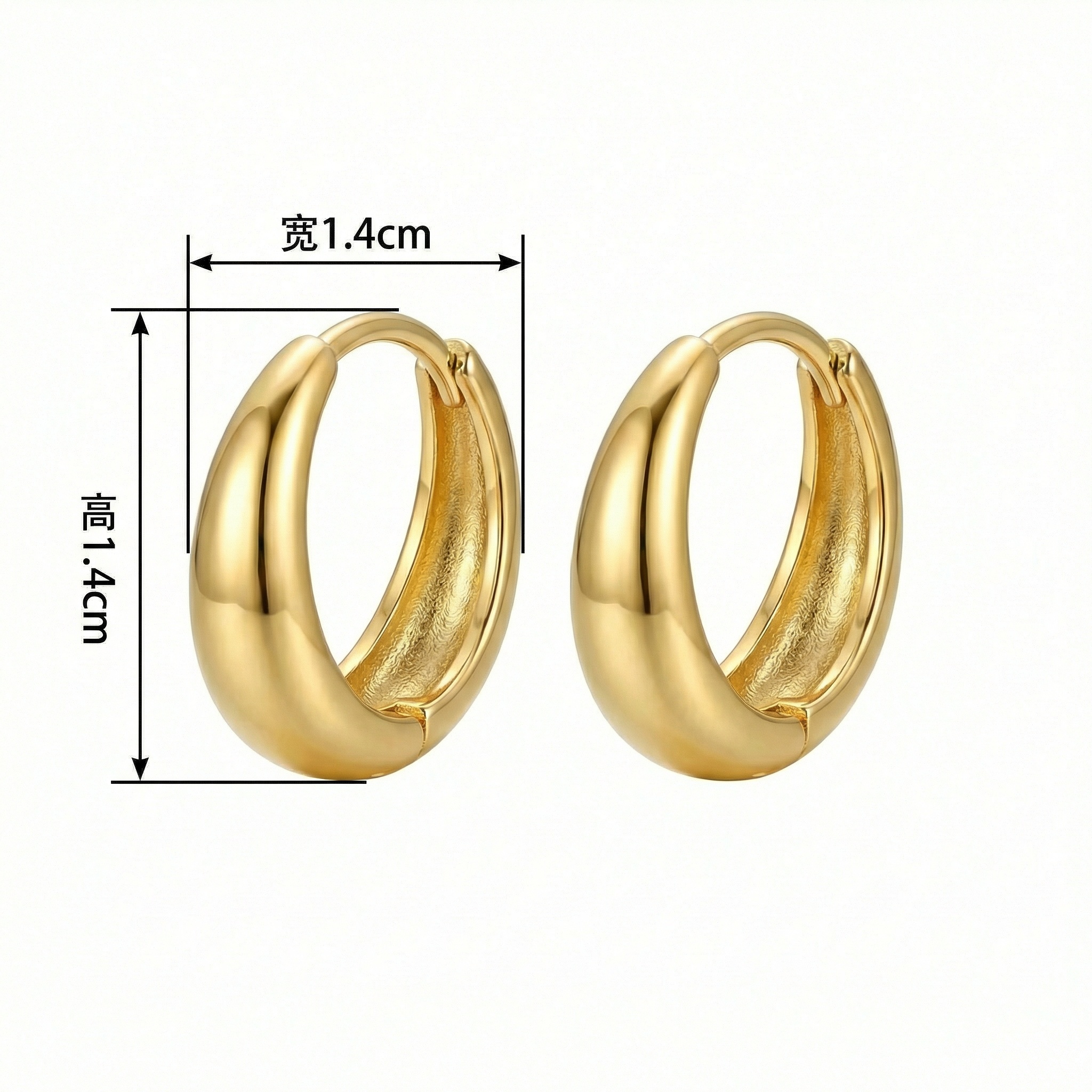 925 Sterling Silver Elegant Polished Chunky Huggie Hoops with a Sophisticated Shimmering Finish