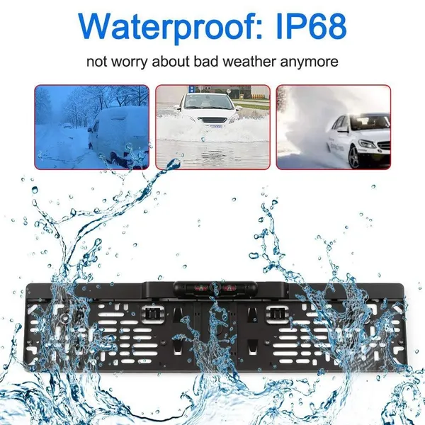 Black Wireless Waterproof Backup Camera Kit | IP68 | 2.4 GHz | 170° Wide Angle | 25 Mm Lens | Night Vision