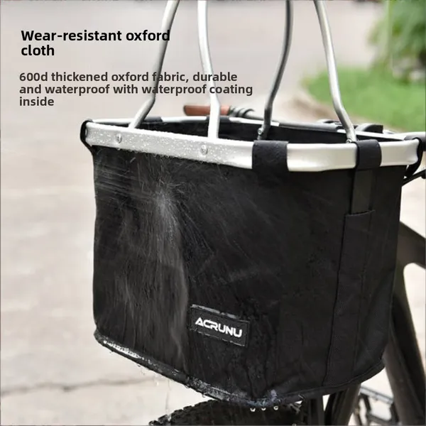 1pc Of A Folding Basket, Designed To Be Attached To The Front Of A Bicycle. It Features A Removable Handlebar, Allows For Quick Release, Is Easy To Install, And Can Be