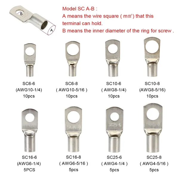 Nose Peephle Copper Terminal SC60PCS+ Pliers Set