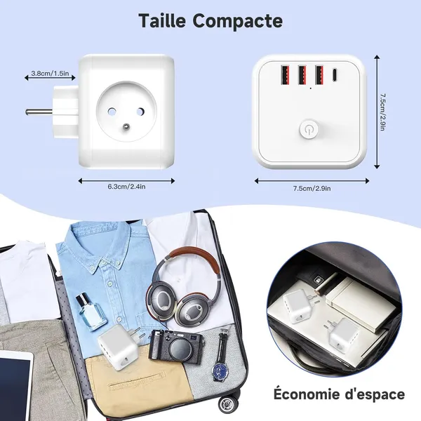 7-in-1 Electrical Socket Adapter 250V 4000W