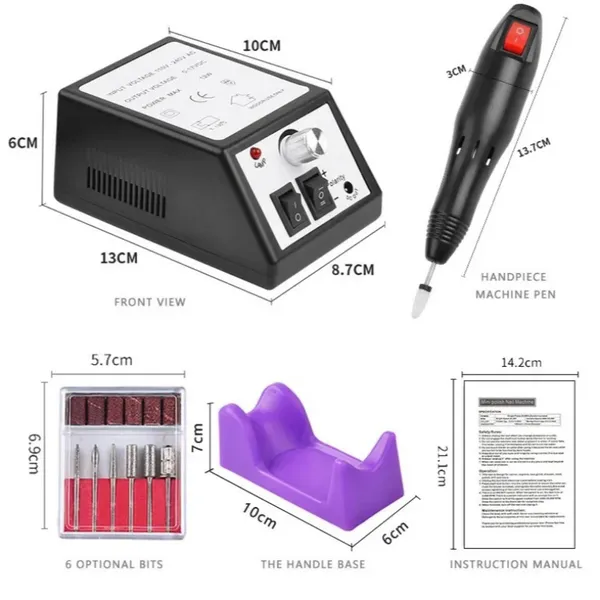 Professional Electric Nail Drill Machine Set Nail Files Drill Bits Gel Polish Remover Portable Nail Polisher Equipment