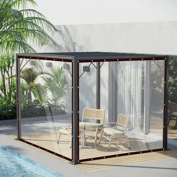 3M*4M Thick, Transparent Canopy Cloth, With A Sealing Ring, Heavy-Duty And Tear-Resistant Fabric, Suitable For Outdoor Use In Yards, Gardens, Pavilions, For Chickens, Porches, Plants, And Greenhouses