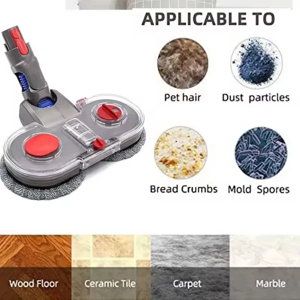 Electric Mop Head Set For V7 V8 V10 V11 V15 Vacuum Cleaner Parts, Mop Attachment With Water Tank, Cleaning Cloth