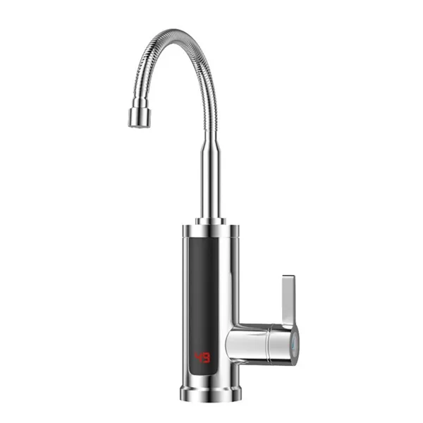 Instant Hot Water Faucet, 5s Rapid Heating Under Sink Electric Water Heater, Silver Vertical Design W/ 360° Swivel Spout For Kitchen & Bathroom, Energy Saving On-Demand Hot Water Dispenser