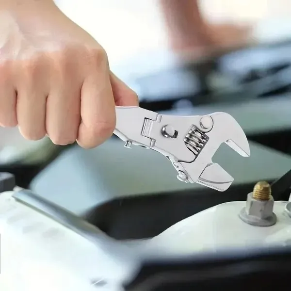 5-in-1 10'' Adjustable Ratchet Wrench With 180° Foldable Head - Dual Torque And Pipe Tool, No Assembly Required