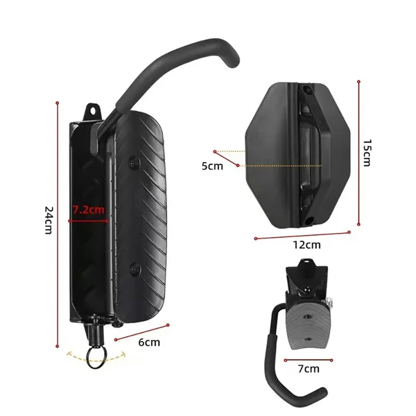 1PC Bicycle Wall Rack, MTB Road Bike Storage, Rotating Angle, Hook, Bicycle Support Stand