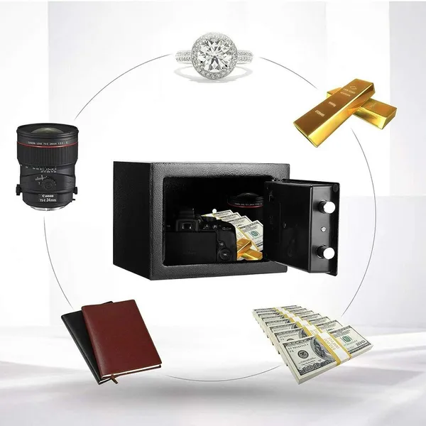 Fireproof Safe Box, Security Safe For Documents, Money, Wall Mountable, Furniture Safe, Electronic Lock