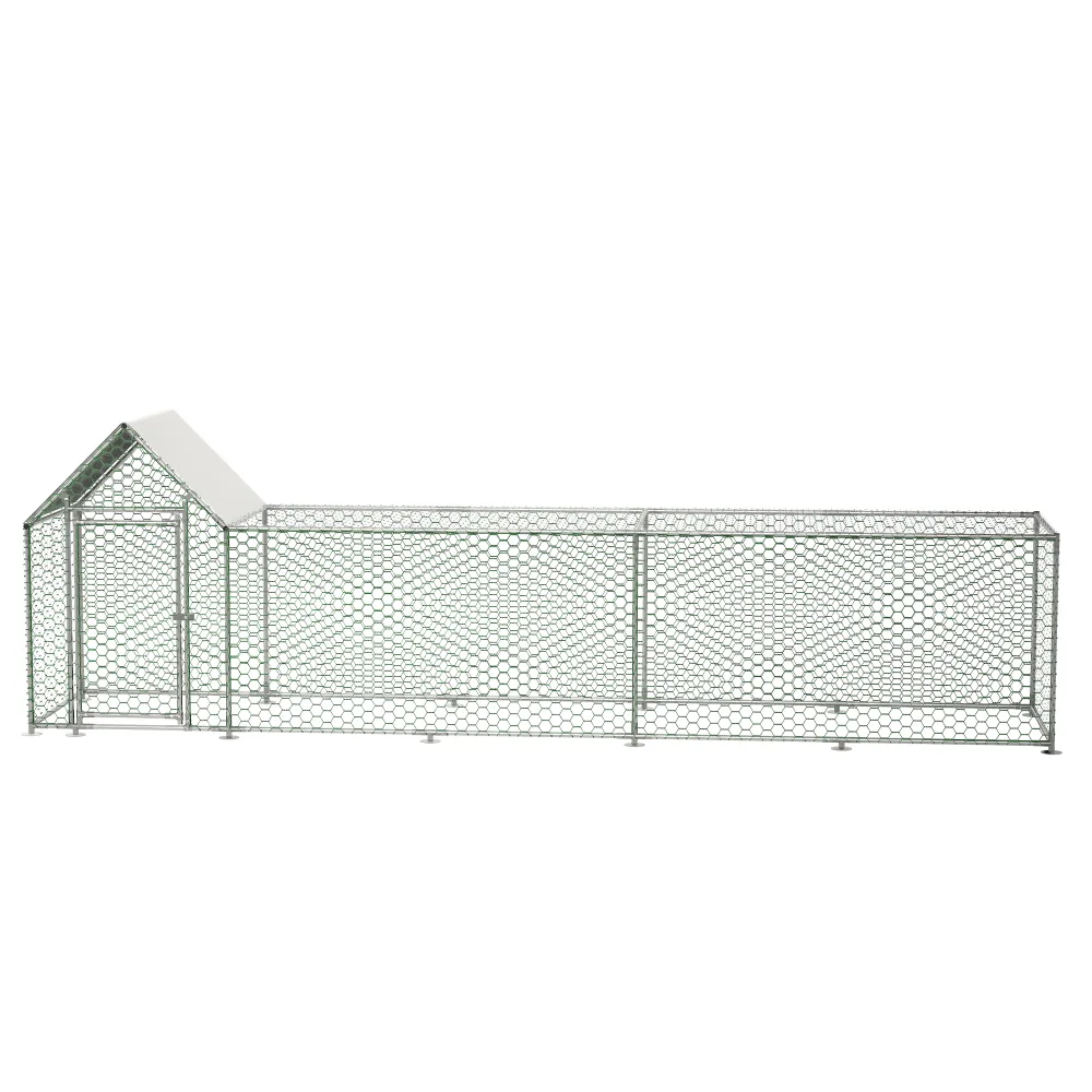 16x3FT Metal Chicken Coop Run Hen House Poultry Habitat Cage W Cover