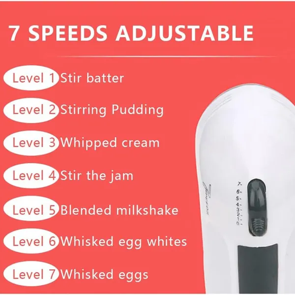Automatic Electric Hand Mixer With Stand And Bowl - Household Multi-Purpose Dough Kneader And Egg Beater For Baking, Whipping, And Cooking