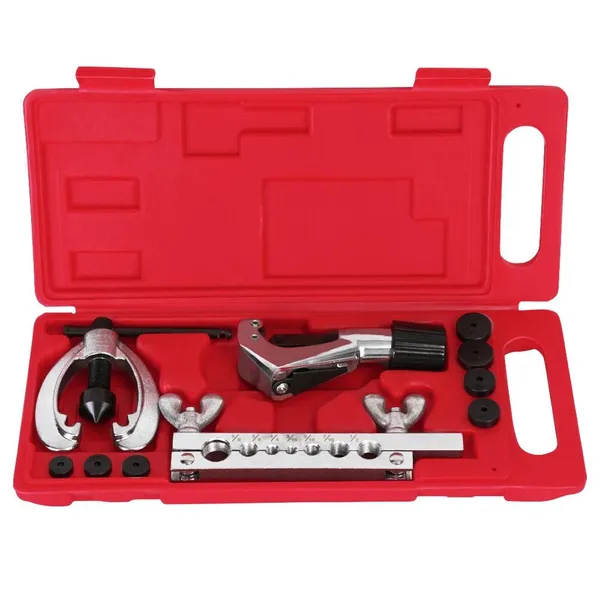 10-piece Pipe Flaring Kit Brake Fuel Pipe Repair Flaring Kit With Cutter And Bending Tool