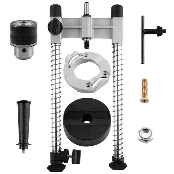 Versatile Electric Drill Stand: Vertical Drilling Support, Mobile Base, Holes For Drilling, Suitable For Various Drill Bits, Aluminiumlegierung & Stahl Construction, No Power Required