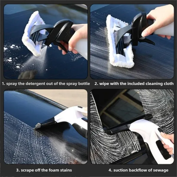Handheld Window Cleaner - Cordless Vacuum Cleaner - Handheld Vacuum Cordless Kit (Microfibre Cloth & Window Squeegee Vacuum) Cleaning Condensation Double Glazed Glass Window Cleaning