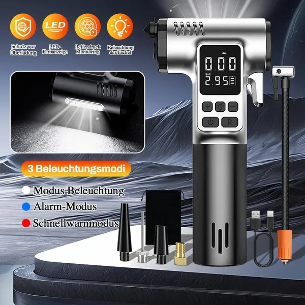 LCD Electric Cordless Air Pump (Battery-Powered)