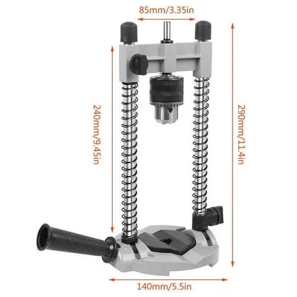 Versatile Electric Drill Stand: Vertical Drilling Support, Mobile Base, Holes For Drilling, Suitable For Various Drill Bits, Aluminiumlegierung & Stahl Construction, No Power Required