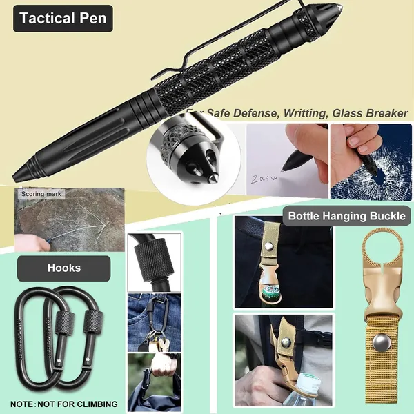 Emergency Survival Kit 30 In 1 Professional Survival Gear Equipment First Aid Supplies For SOS Tactical Hiking Hunting Camping