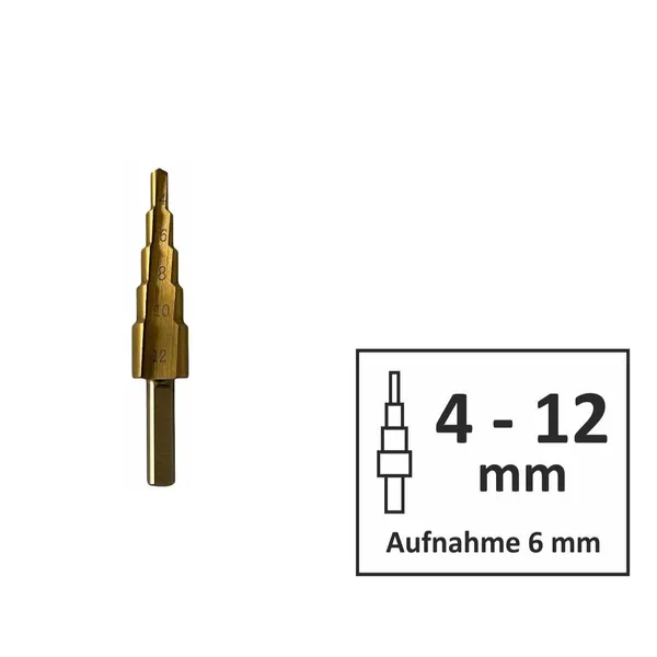 Pagoda Drill Bit 3-piece Set, Hexagonal Handle Straight Groove Metric Large 3PC Iron Box (380g)