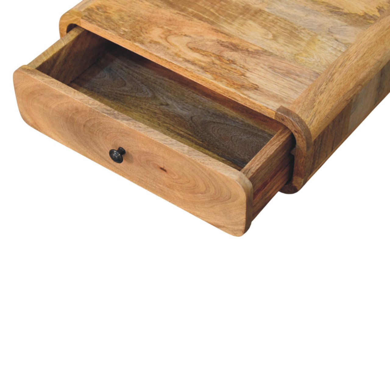 Solid Wood Avora Wall-Mounted Oak-ish 1 Drawer Nightstand, Brown — image 4