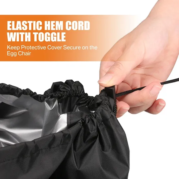 Heavy-Duty 420D Outdoor Furniture Cover For Patio, Garden, And Balcony - Black Polyester Blend With Button Closure, Fits 210 X 140 X 80 Cm, Outdoor Furniture Cover|